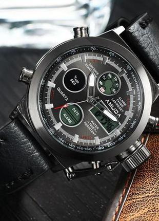 Комплект військові годинник amst + гаманець baellerry italia7 фото