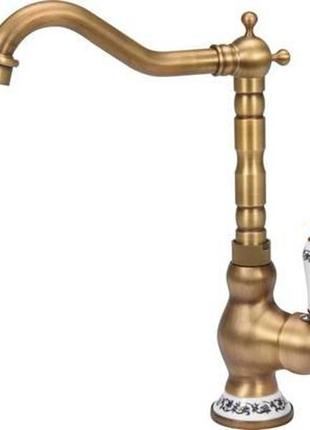 Змишувач води fala для кухонной раковини "retro bronze 4" з кульовим регулятором vr-75833
