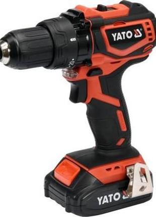 Шуруповерт-дриль безщітков. акумул. li-ion yato польша: v= 18 в, крутн.мом.- 42 нм, 2 агод, патрон ø≤13 мм
