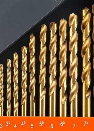 Набор сверл по металлу hss титан 2,0-8,0 мм 13 штук sthor-22310
