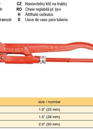 Ключ трубный польша карбоновая сталь 2,0" тип s vorel-55222