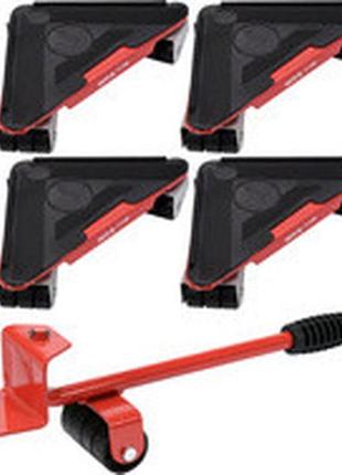 Набир для перемищення меблив yato польша : макс. вага- 300 кг, висота- 70 мм, 4 пидставки + важиль, 5 елем.