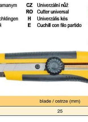 Нож пистолетный польша профи выдвижное лезвие 25 мм vorel-76190