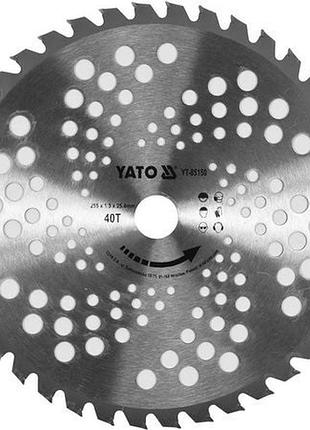 Ніж дисковий yato польша: ø= 255 x 25.4 мм, 40 зубів. до газонокосарок yt-85001, yt-85003 yt-85150