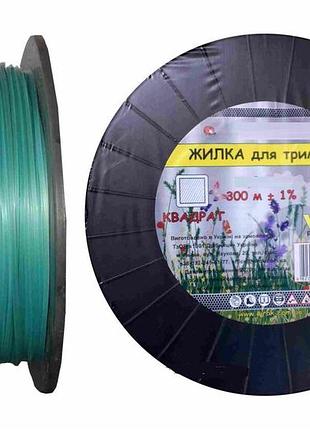 Жилка для тримера "квадрат" tm virok : ø= 2.7 мм, l= 350 м (бобіна) 10v011