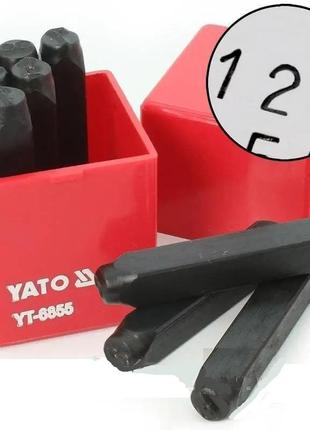 Набор трафаретов цифр клейма цифровые h-8 мм 9 штук yato yt-6855