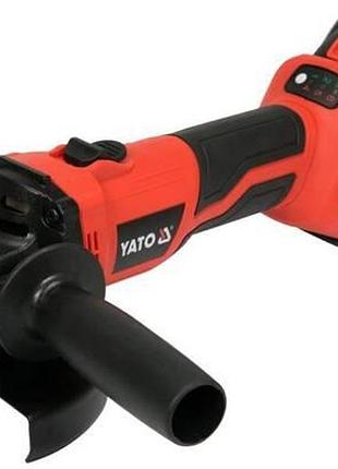 Шліфмашина кутова акумуляторна безщіткова yato li-ion, 18в, 4агод, диск ø=125мм, повільн. старт yt-828294