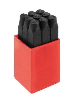 Набор трафаретов цифр клейма цифровые h-6 мм 9 штук yato польша yt-6854