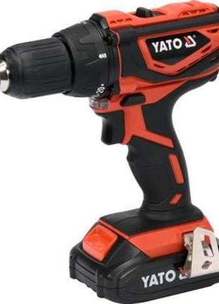 Шуруповерт-дриль акумуляторний li-ion yato польша: v= 18 в, крутн.мом.- 40 нм,2 агод, патрон ø≤13мм в кейсі