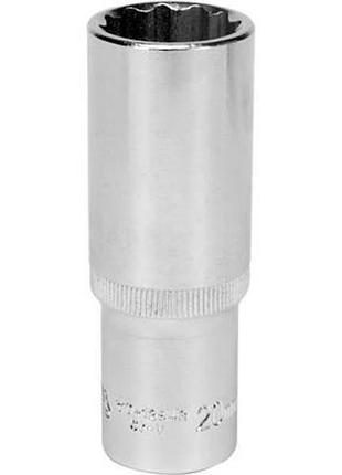 Головка торцева 12-гранна yato польша : подовжена, квадрат 1/2", м= 20 мм, l= 77 мм yt-12942