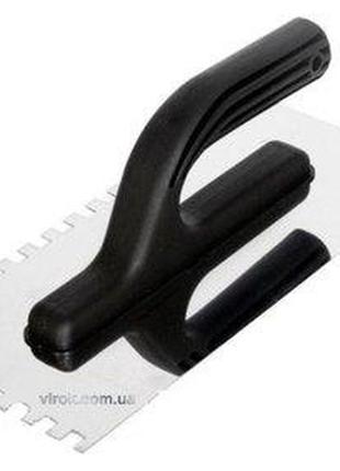 Терка гладилка virok : нержавиюча, зубчата, 270 x 130 мм, зуб 12х12 мм [24] vr-13v292