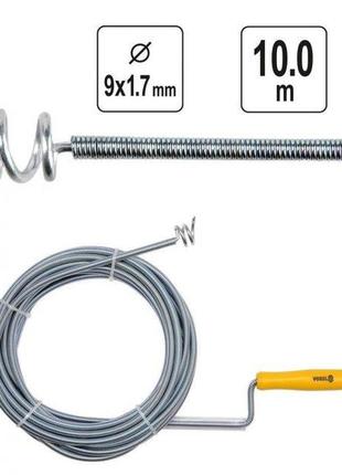 Трос сантехнический 9мм х 10м чистки канализации труб усиленный vorel-55545