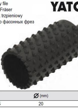 Фреза цилиндрическая дерево yato польша ø=20 мм шпиндель ø=6 мм yt-61706