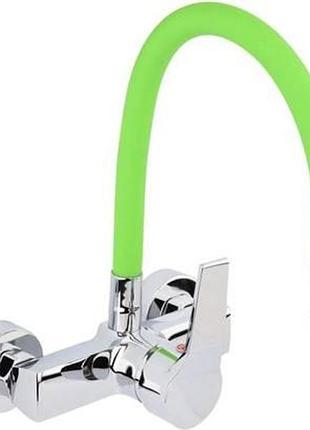 Змишувач води настинний "flexible" fala з гнучкою зеленою лийкою vr-75674