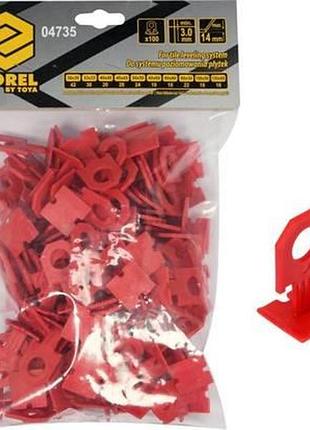 Набір кліпси для викладання керамічної плитки 3х14мм 100шт vorel-04735