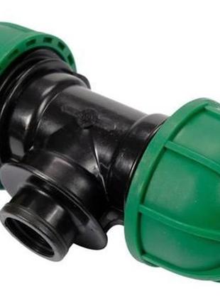 Трійник сполучний водяних пластикових труб 32 мм- 1/2"- 32 мм flo поліпропіленовий, для тиску 1 mpa 88900