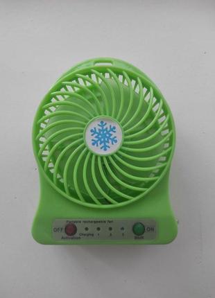 Вентилятор портативний міні акумуляторний mini fan usb настільний з ліхтариком