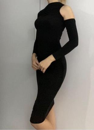 Чорне довге плаття, чорне плаття, плаття по фігурі, плаття2 фото
