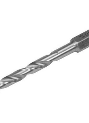 Свердло по металу yato польша: hss6542, ø=4.5мм, hex-1/4", l=80/47мм, для нержав., конструкт., легов. стали