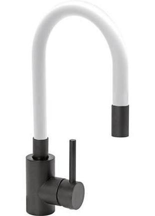 Змишувач води fala "black flexible" для раковини з гнучкою билою лийкою 75776