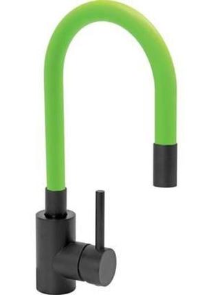 Змишувач води fala "black flexible" для раковини з гнучкою зеленою лийкою 75779