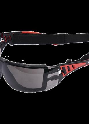 Очки защитные усиленные затемненные открытые ремешок yato yt-73701