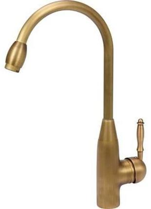 Змишувач води fala для кухонной раковини "retro bronze 1" з кульовим регулятором vr-75830