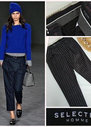 Фирменные стильный качественные брюки в мужском стиле в полоску