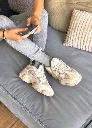 Круті жіночі кросівки adidas yeezy yeezy 500 blush бежеві5 фото