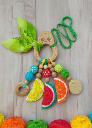 Грызунок - прорезыватель фрукты для малыша, развивающая игрушка, экоигрушка1 фото