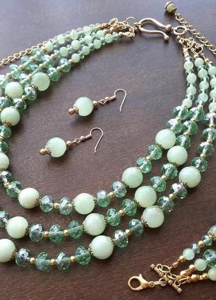 Комплект (намисто, браслет, сережки) "весна"