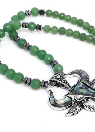 Бусы "нефритовый бык"