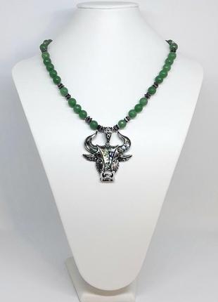 Бусы "нефритовый бык"