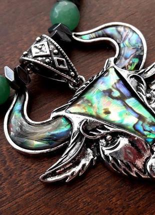 Бусы "нефритовый бык"