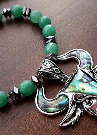 Бусы "нефритовый бык"