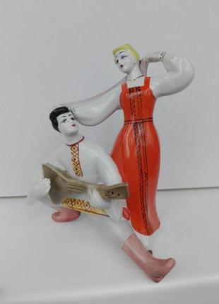 Порцелянова статуетка срср, російський танець з балалайкою (танок