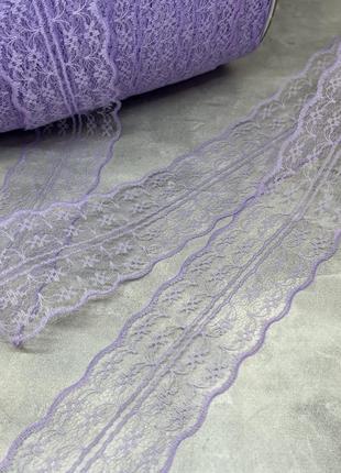 Кружево цветочек 4 см, цвет-сиреневый, метр, сиреневій
