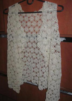 Жилет кружевной кремовый в стиле boho