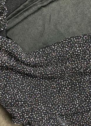Блискуча сукня/плаття трапеція вільне підкладка виріз горло зав’язка бренд f&f🌸святкове/нарядне/новий рік/камінь/рюша волан люрекс3 фото