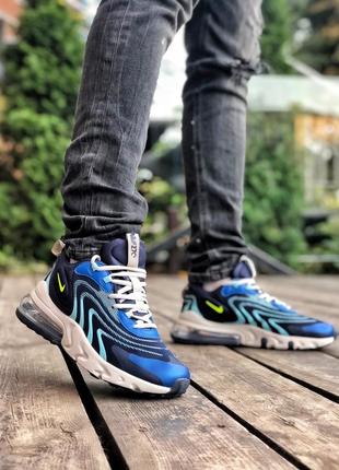 Крутые мужские кроссовки nike air max 270 react синие1 фото