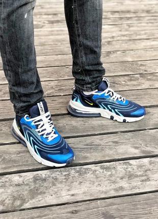 Крутые мужские кроссовки nike air max 270 react синие9 фото