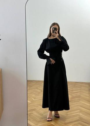 Трендовое платье, руни 42-48, супер софт, черный2 фото