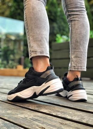 Шикарные женские кроссовки nike m2k tekno черные4 фото