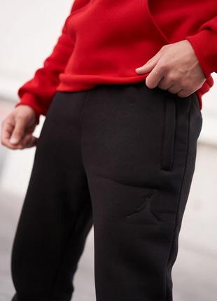 Спортивные тёплые базовые штаны на манжете jordan/ nike/ на флисе/ спортивные брюки/3 фото