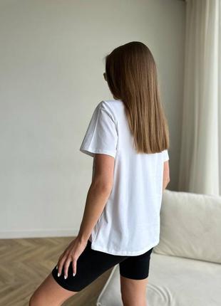 Очаровательная футболка, р.уни 44-48, трикотаж, белый7 фото