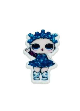 Серединка для бантиков лол (синие кудряшки), 38 мм, арт 02772, шт, ассорти
