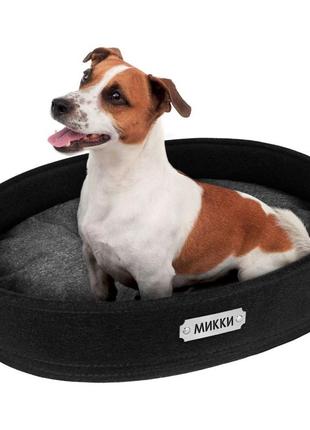 Лежак для котов bronzedog овальный черный