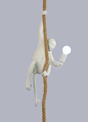 Білий підвісний світильник "мавпочка на канаті" 909-vxl8051-1 wh
