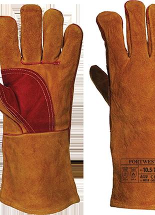 Прочные перчатки для сварки portwest a530  коричневый, xl