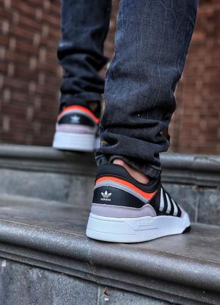 Стильные мужские кроссовки adidas drop step чёрные с сиреневым4 фото